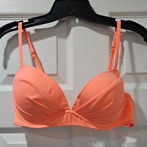 smart & sexy Coral Bikini Top with Adjustable Straps